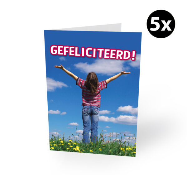 Proficiat #grote moment - wenskaart (5 ex)
